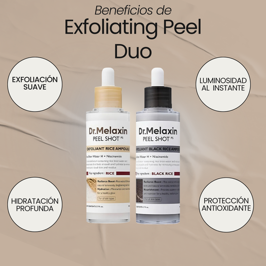 Dr. Melaxin Exfoliating Duo | Serums de Arroz Exfoliantes e Iluminadores para Todo Tipo de Piel