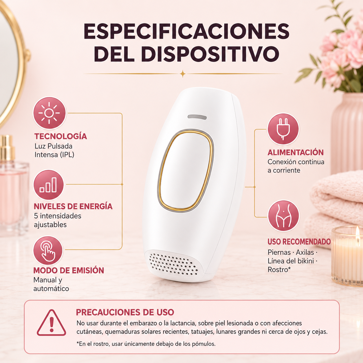 LUZVERA™ – Depiladora IPL: Piel suave y sin vello para siempre
