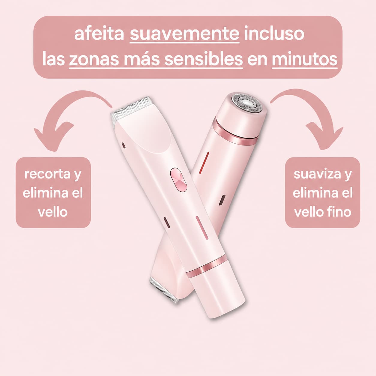 SUAVELLE™ - Depiladora 2 en 1 (Depilación Sin Irritación para tu Piel Más Sensible)