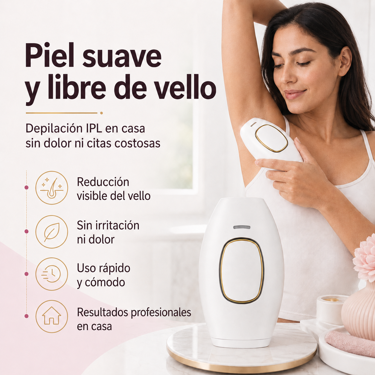 LUZVERA™ – Depiladora IPL: Piel suave y sin vello para siempre
