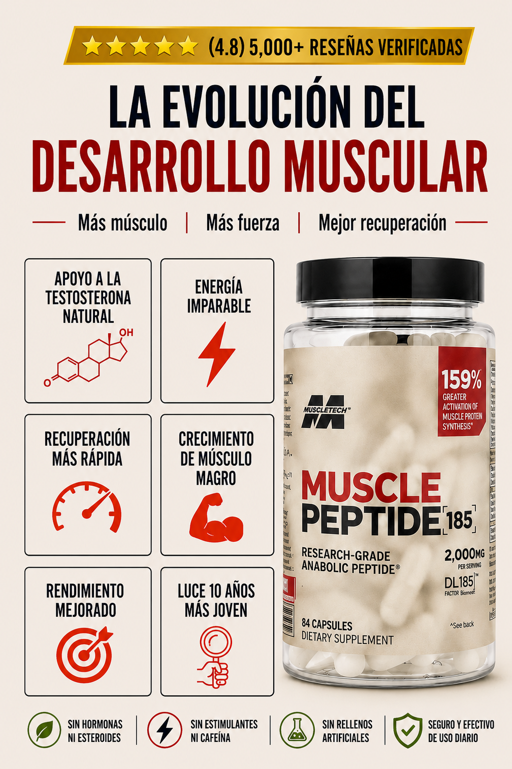 MUSCLE PEPTIDE - desarrolla músculo magro 3x más rápido